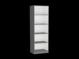 Bookcase Compact Bookshelf with Multiple Shelves, Matt Gray / White B097P167421