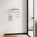 Heated Towel Rack with Top Shelf, 3-Bar Towel Wall MountedWarmer for Bathroom with Intelligent Touch T3177P305028