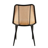 Off White Rattan Dining Chairs Set of 4,Boucle Chairs with Natural Cane Back, Upholstered Dining W1164P218673