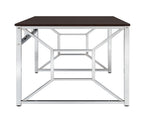 Martha Office Workspace Desk MDF/Chrome In Brown B091P183630