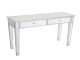 2-Drawer Modern Style Computer Desk MDF Mirror Dressing Table 41.34*14.17*29.92in Silver 20041473