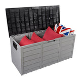 ZNTS 75gal 260L Outdoor Garden Plastic Storage Deck Box Chest Tools Cushions Toys Lockable Seat 26633405