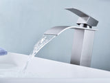 Waterfall Spout Bathroom Sink Single Handle Faucet with Pop-Up Drain 99007003