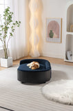 ZNTS Scandinavian style Elevated Dog Bed Pet Sofa With Solid Wood legs and Black Bent Wood Back, Cashmere W794125949