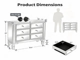 () 6-Drawer Mirrored Chest MDF 26.4*12*28in Silver 37459080