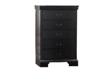 Elegant Bedroom 1pc Chest Of Drawers Black Color Drawers Tall Chest Plywood Furniture B011P238911