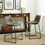 Bronco Antique Wood Finished Counter Height Dining Set Table and Six Brown Chairs T2574P195184