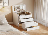 (60cm)3 in 1 Vanity Desk with Plip Top Mirror,Small Make Up Vanity Set with Visible Glass W2641P192314