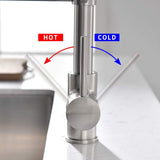 Commercial LED Kitchen Faucet with Pull Down Sprayer, Single Handle Single Lever Kitchen Sink Faucet W1932P172329