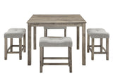 Dining Table, Bar Table and Chairs Set, 5 Piece Dining Table Set, Industrial Breakfast Table Set, W487P333512