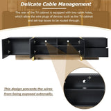 ON-TREND Luxury Fluted TV Stand for TVs Up to 80'', Modern Entertainment Center with Storage WF531671AAB