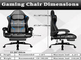 Ergonomic Gaming Chair, Video Game Chair with Pocket Spring Cushion and Footrest, Height Adjustable 41674895