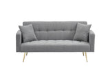 71.7 - inch Grey Teddy Fleece Sofa Bed with Two Included Throw Pillows W3356P298514