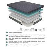 11-inch Eastern King Bed Mattress Gel-Infused Memory Foam Hybrid Mattress, Dark Gray, Mattress in a B011P212567