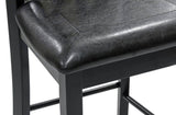 Black Finish 5pc Counter Height Set Dining Counter Height Table with Lower Shelves and 4x Chairs Set B011P194586