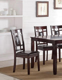 ZNTS Modern Contemporary 7pc Set Espresso Finish Unique Eyelet Back 6x Side Chairs Cushion Seats B011119001