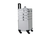 4-in-1 Draw-bar Style Interchangeable Aluminum Rolling Makeup Case Silver 59019860