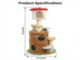 mushroom cat tree with large condo platform ladder 72810848