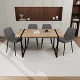 59" MDF light wood dining and modern dining chair 4-piece set, medieval wooden kitchen dining 35369424