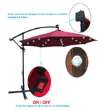 10 ft Outdoor Patio Umbrella Solar Powered LED Lighted Sun Shade Market Waterproof 8 Ribs Umbrella W65627956
