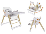 Convertible Baby High Chair to Rocker with 5-Point Harness, Foldable Infant Feeding Chair with W2699P371974