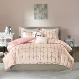 Full/Queen Metallic Printed Comforter Set B03595841