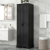 ZNTS Storage Cabinet with Two Doors for Bathroom, Office, Adjustable Shelf, MDF Board, Black N725P181207B