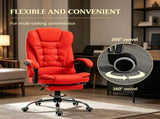 Red Executive Office Chair High Back Reclining Computer Chair with Footrest And Armrest for 09013473