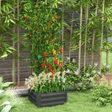 Grey galvanized planter box with rattan holder 24 "x 24" x 11.75" 80864367