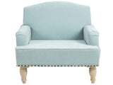 Modern Accent Chair with Retro Wooden Legs & Nailhead Trim, Small Fabric Club Chair, Comfy W3042P262915