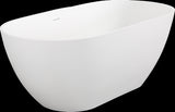 59" Freestanding Solid Surface Bathtub, Luxury Engineered Stone Resin Freestanding Soaking Bathtub W1573P175002