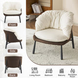 Velvet Accent Chair Barrel Chair with Metal Legs Modern Comfy Armchair Accent Reading Chair for 99876749