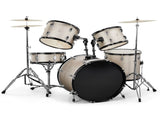Full Size Adult Drum Set 5-Piece Silver with Bass Drum, two Tom Drum, Snare Drum, Floor Tom, 16" 94760800