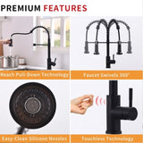 Touchless Kitchen Faucet,Hands Free Automatic Smart Kitchen Faucet Black Smart Kitchen Faucet W1932P156238