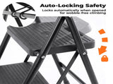 3-Step Ladder, Foldable Step Stool with Safety Lock, Anti-Slip Pedal, 300lbs Capacity 87498304
