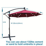 10 ft Outdoor Patio Umbrella Solar Powered LED Lighted Sun Shade Market Waterproof 8 Ribs Umbrella W65627956