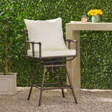 Outdoor Patio Swivel Bar Stool Height Adjustable Barstool with Cushions 54036.00BCOP