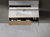 48'' Floating Bathroom Vanity Sink Combo, Modern Wall-Mounted Striped Bathroom Storage Cabinet W1573P265201