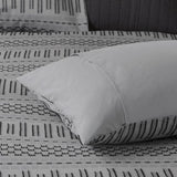 Cotton Jacquard Comforter Mini Set Grey/Black Full/Queen B035128809