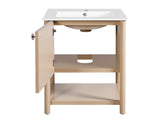 20-inch Bathroom Vanity with Ceramic Sink, Freestanding Single Vanity Set with Soft Closing Door, 91614210