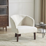 Modern Accent Chair with Round Back & Wooden Legs - Mid-Century Inspired Lounge Chair for Living N767P266888E