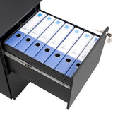 2 Drawer File Cabinet with Lock, Steel Mobile Filing Cabinet on Anti-tilt Wheels, Rolling Locking W252103816