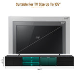 ON-TREND Modern APP Controlled LED TV Stand for TVs Up to 105'', Faux Marble Tabletop Media Console N721P171537B