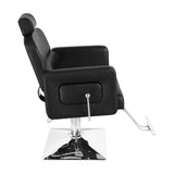 ZNTS PVC Leather Cover Galvanized Square Plate With Footrest Reclining Barber Chair 300lbs Black HZ8897B 70318584