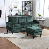 UNITED WE WIN Sofa for three, solid wood frame, Chenille fabric, side pocket, with two cup holders, W1568142741