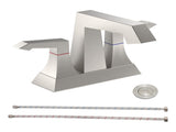 2-Handle Heavy Duty Bathroom with Drain and Supply Kits, Modern Style Lavatory Deck Mounted T3177P277482