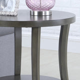 Perth Contemporary Oval Shelf End Table, Gray T2574P164759