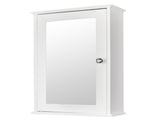 Single Door Mirror Indoor Bathroom Wall Mounted Cabinet Shelf White 90390074