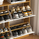 Shoe Storage Cabinet with 4 Flip Drawers , Shoe Rack Organizer Cabinet with wooden handle W409P195086