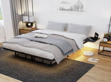 Full Size Bed Frame, Heavy Duty Metal Bed Frame , Quick & Easy Assembly, LED light , No Noise, Black W311P416238